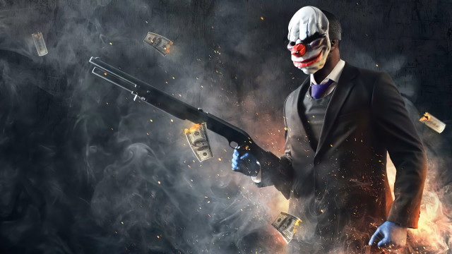 Man suit gun money smoke #2 free wallpaper for desktop - medium preview image