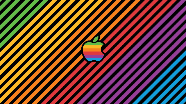 Colorful apple rainbow diagonal pop free wallpaper for desktop - medium preview image