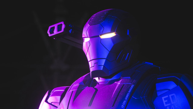 Robot purple light futuristic 3d free wallpaper for desktop - medium preview image