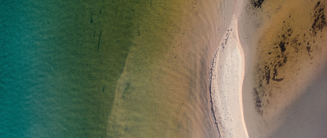 Aerial beach boat sand sunset free wallpaper for desktop - medium preview image
