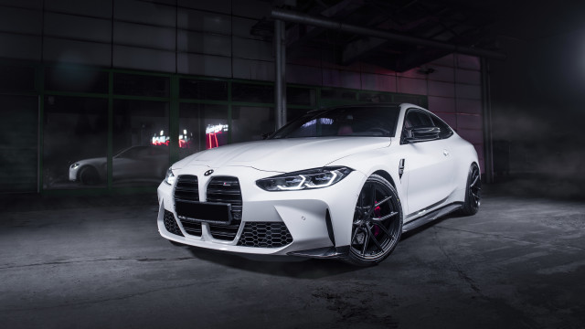 White car neon garage 3d free wallpaper for desktop - medium preview image