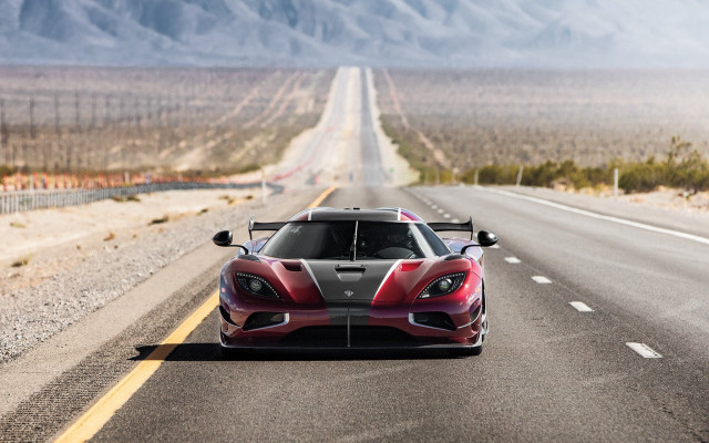 Red white sports car desert free wallpaper for desktop - medium preview image