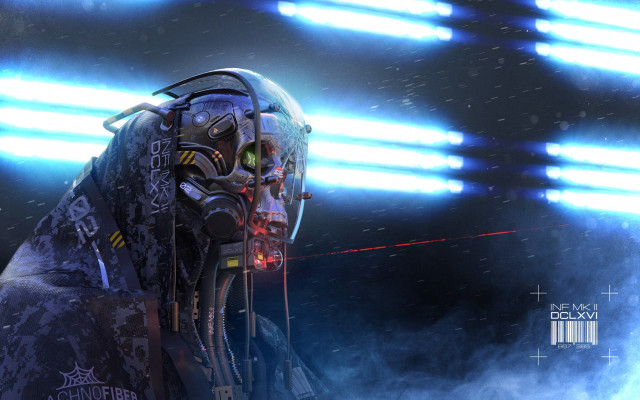 Futuristic man light saber planet free wallpaper for desktop - medium preview image