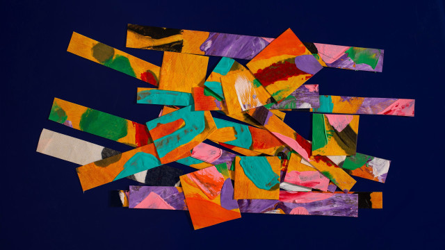 Colorful pile abstract mixed media free wallpaper for desktop - medium preview image