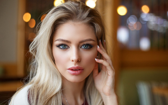 Elina karimova blue eyes white #3 free wallpaper for desktop - medium preview image