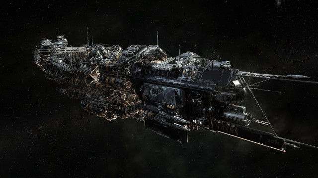 Space ship machinery stars aurora free wallpaper for desktop - medium preview image