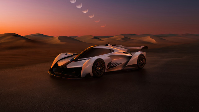 Futuristic car desert sunset bubbles free wallpaper for desktop - medium preview image