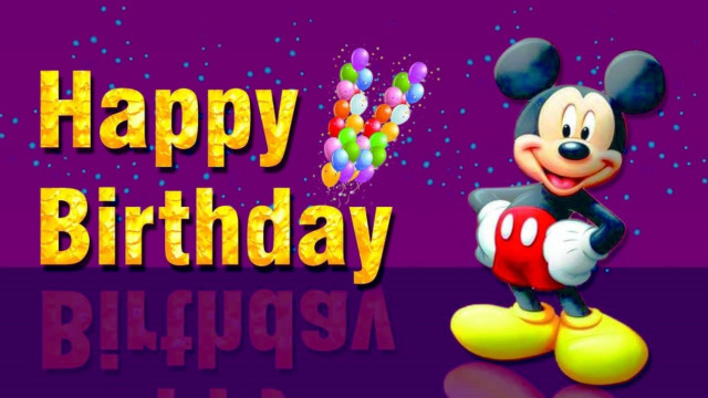 Mickey mouse birthday card balloons free wallpaper for desktop - medium preview image