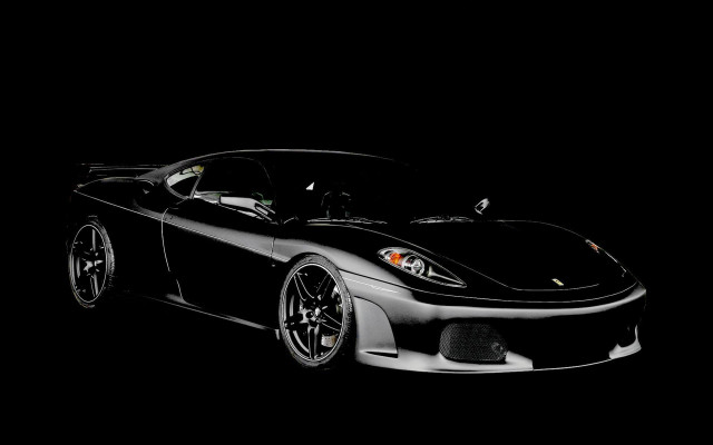 Black sports car dark room #4 free wallpaper for desktop - medium preview image