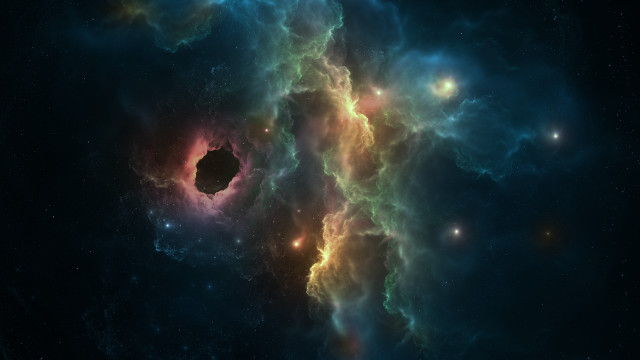 Space blackhole stars mandelbrot aurora free wallpaper for desktop - medium preview image