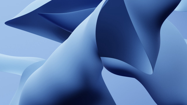 Blue abstract curved raytraced shiny free wallpaper for desktop - medium preview image