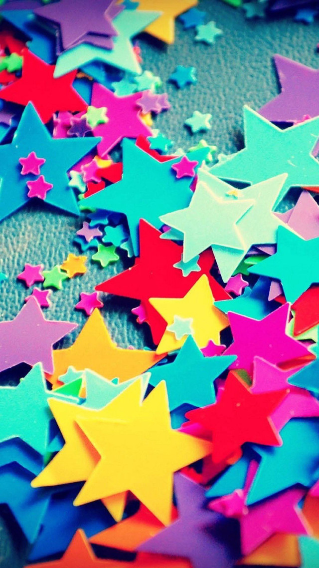 Colorful stars tabletop black background #4 free wallpaper for mobile - medium preview image