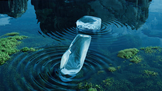 Iceberg lake forest ripples surreal free wallpaper for desktop - medium preview image