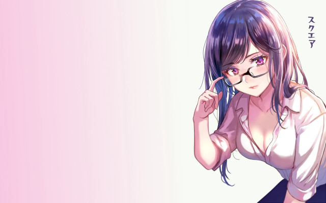 Woman glasses cellphone pink background free wallpaper for desktop - medium preview image