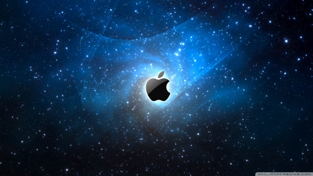 Apple logo space stars blue #3 free wallpaper for desktop - medium preview image