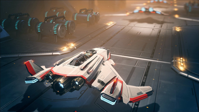 Futuristic space station rocket city free wallpaper for desktop - medium preview image