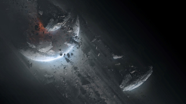 Space station planet moon star free wallpaper for desktop - medium preview image