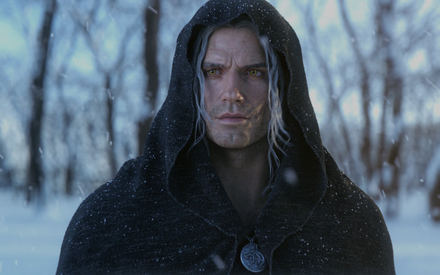 Snowman hooded man trees night free wallpaper for desktop - medium preview image