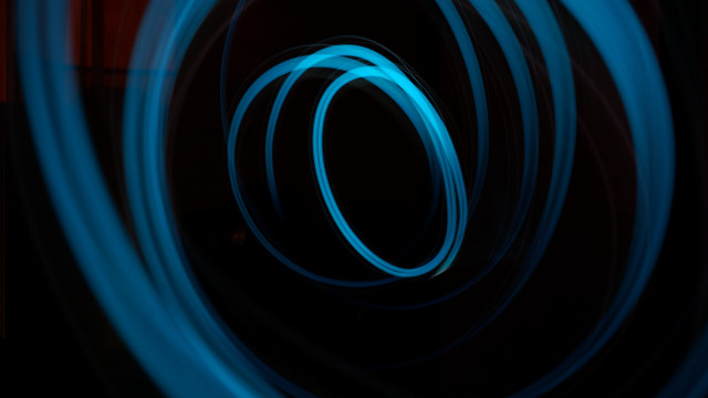 Blue light painting circular hologram free wallpaper for desktop - medium preview image