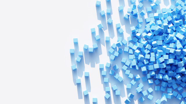 Blue cubes white surface modular free wallpaper for desktop - medium preview image