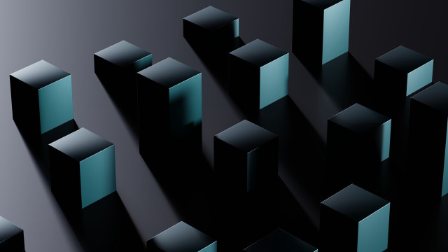 Black cubes geometric 3d abstract free wallpaper for desktop - medium preview image