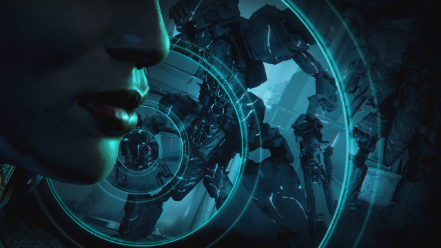 Futuristic woman mirror cyberpunk man free wallpaper for desktop - medium preview image