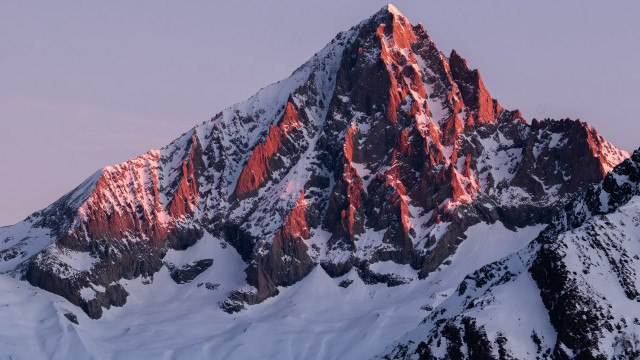 Mountain snow peak clouds pink free wallpaper for desktop - medium preview image