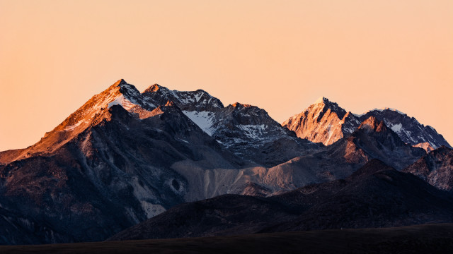 Mountain range pink sky plane #5 free wallpaper for desktop - medium preview image