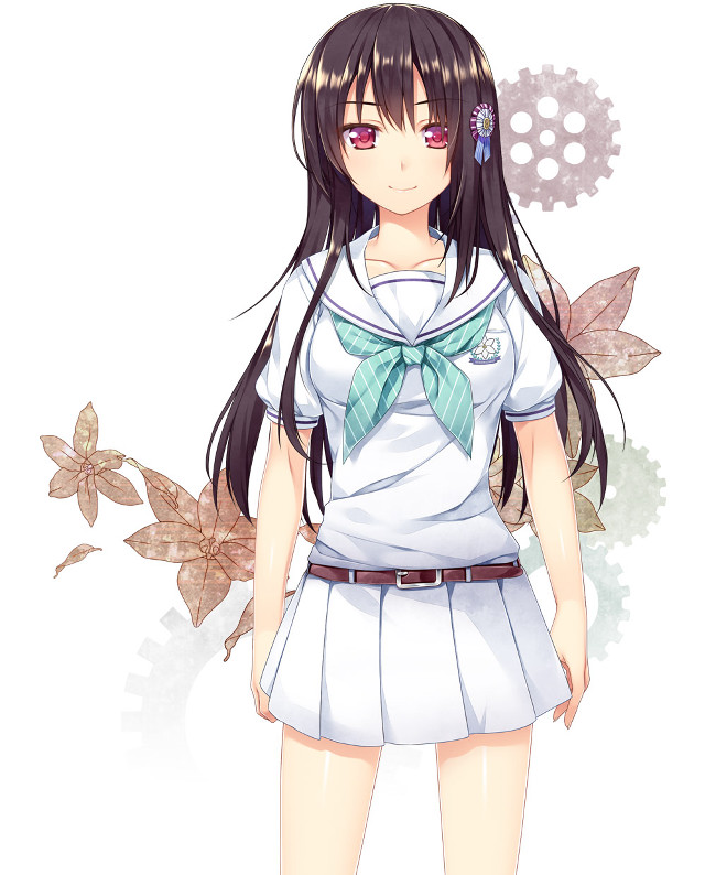 Girl butterfly floral uniform smile free wallpaper for mobile - medium preview image