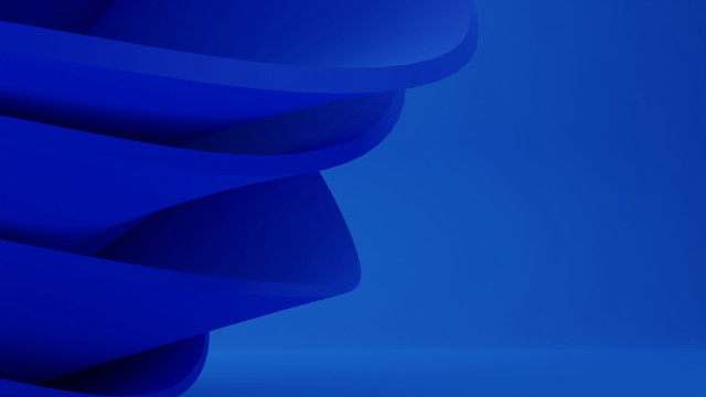 Blue curved abstract 3d render free wallpaper for desktop - medium preview image