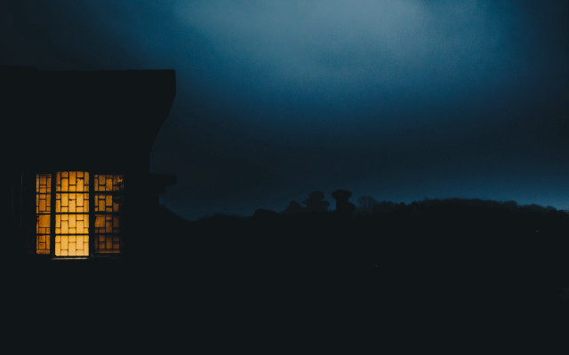 Window lit dark night sky free wallpaper for desktop - medium preview image