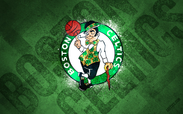 Boston basketball logo man holding free wallpaper for desktop - medium preview image