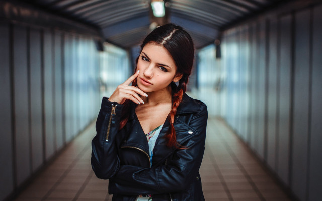 Black jacket portrait elfsa bleda free wallpaper for desktop - medium preview image