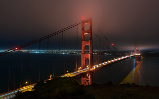 Bridge fog lights longexposure mattepainting free wallpaper for desktop - medium preview image