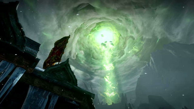 Green light dark room giant free wallpaper for desktop - medium preview image