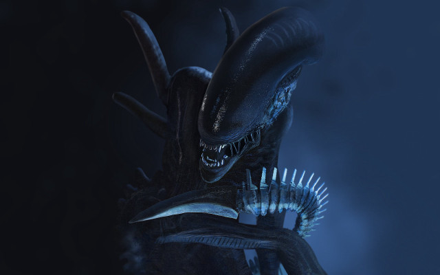 Large alien spikes teeth dark free wallpaper for desktop - medium preview image