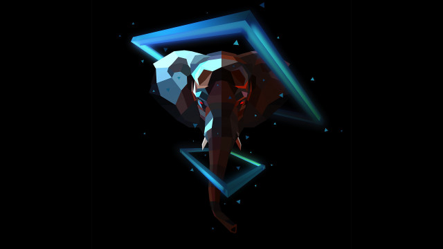 Geometric portrait blue triangle glowing free wallpaper for desktop - medium preview image