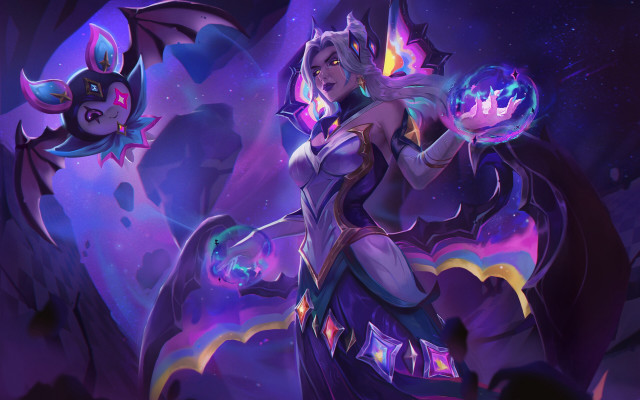 Woman crystalball dragon glowing tail free wallpaper for desktop - medium preview image