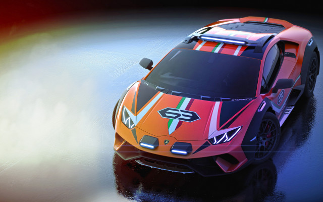 Colorful sports car water reflection free wallpaper for desktop - medium preview image
