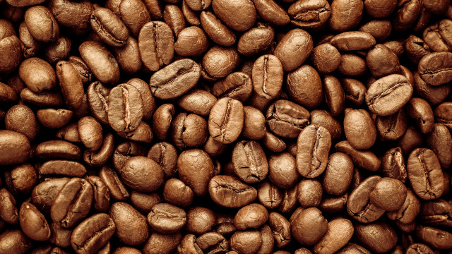 Coffee beans pile hyperrealism stock free wallpaper for desktop - medium preview image