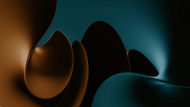 Curved brown blue abstract raytraced free wallpaper for desktop - medium preview image