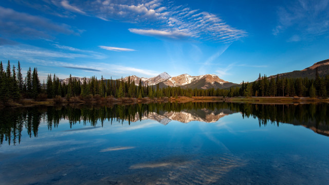 Lake mountains trees sky clouds #47 free wallpaper for desktop - medium preview image