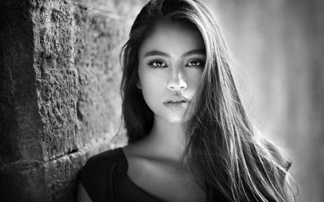 Woman long hair wall blowing free wallpaper for desktop - medium preview image