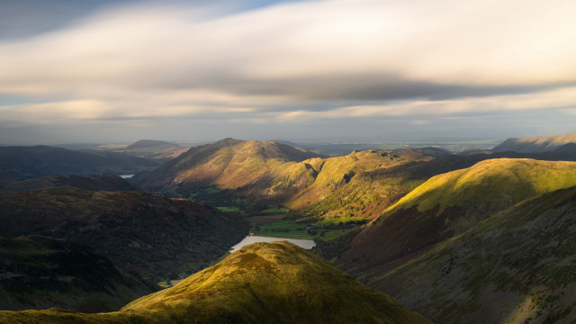 Valley lake mountains clouds dramatic free wallpaper for desktop - medium preview image