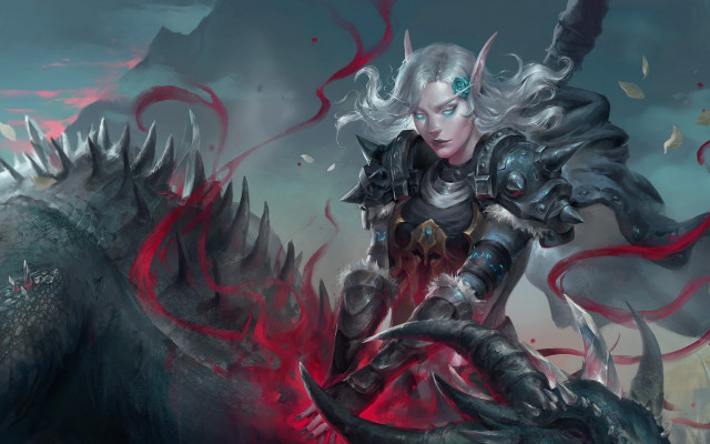 Woman armor dragon flames epic free wallpaper for desktop - medium preview image