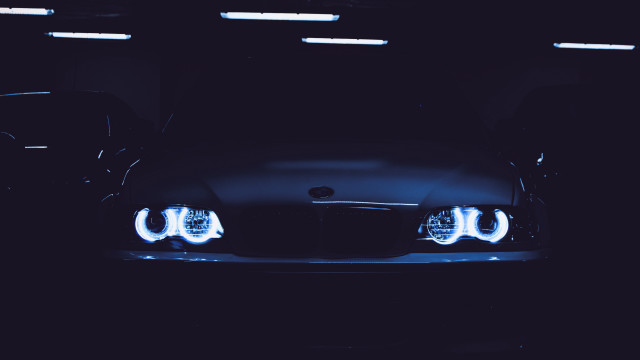 Car two lights dark room free wallpaper for desktop - medium preview image