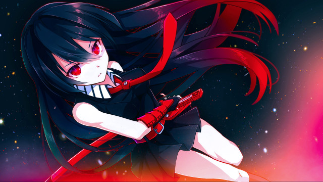 Girl gun red light space free wallpaper for desktop - medium preview image