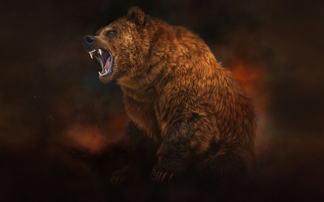 Brown bear open mouth furry free wallpaper for desktop - medium preview image
