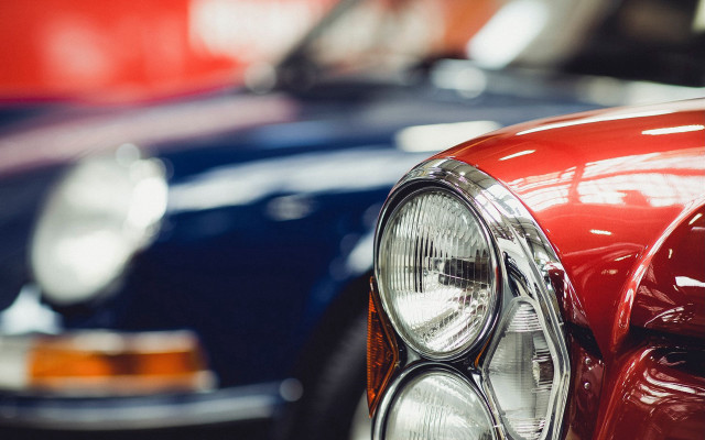 Car headlights row ultrafine shallow free wallpaper for desktop - medium preview image