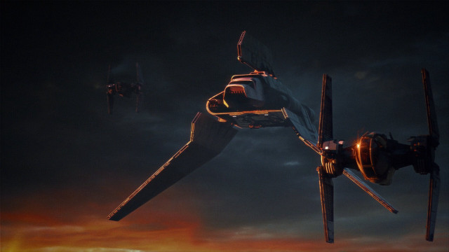 Large propeller plane night clouds free wallpaper for desktop - medium preview image